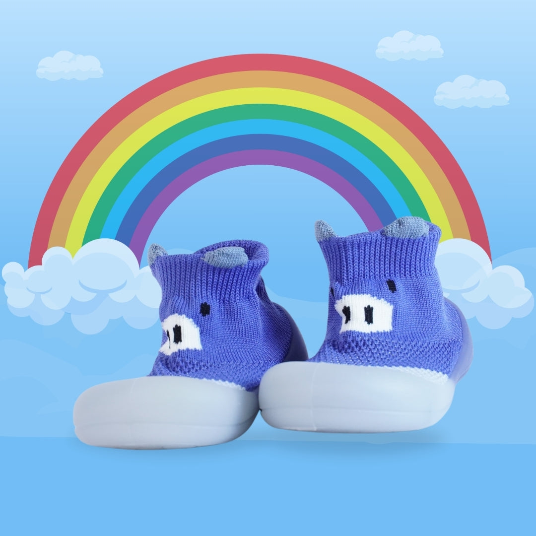 CUTE WALK SLIP ON SOCKS SHOES(BLUE)