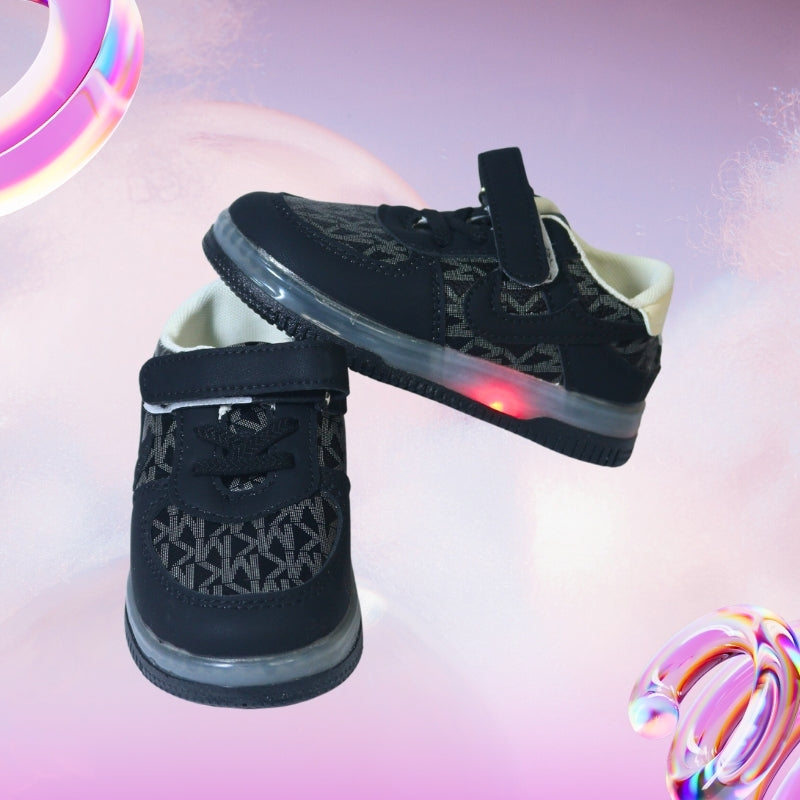 FULLY ABSTRACT ALPHABET DESIGN LED SHOES(BLACK)