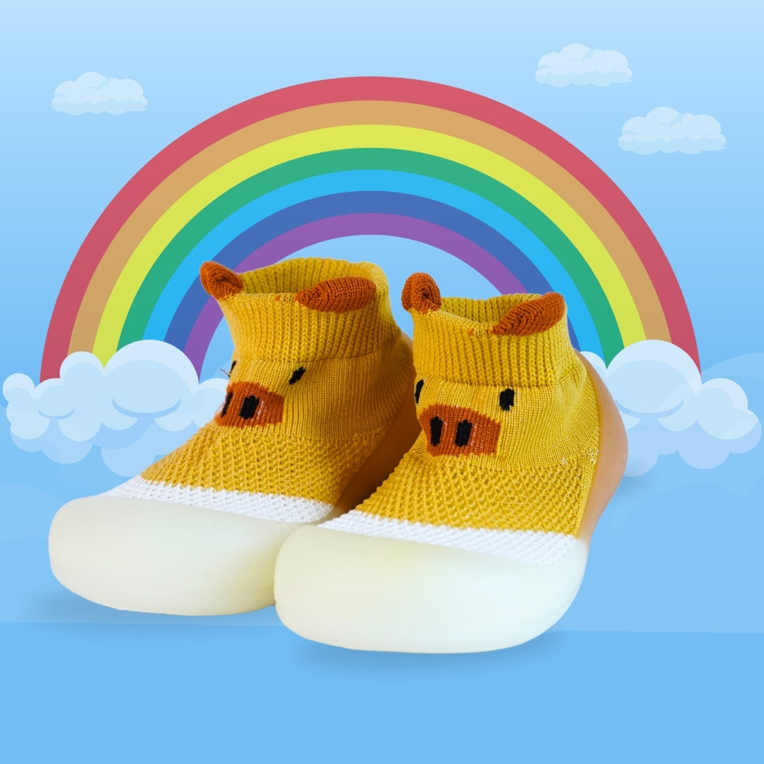 CUTE WALK SLIP ON SOCKS SHOES(YELLOW)
