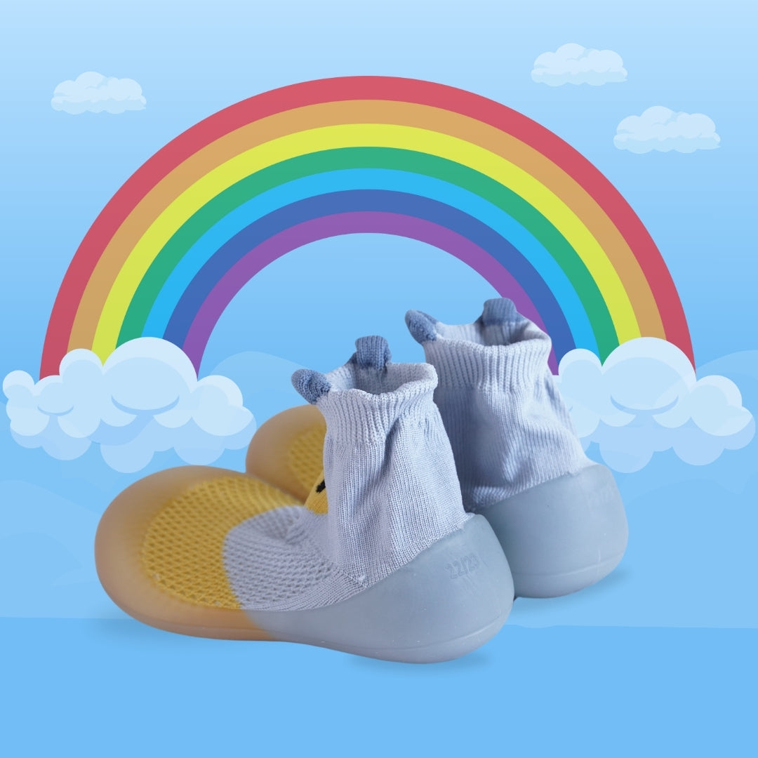 CUTE WALK SLIP ON SOCKS SHOES(GREY)