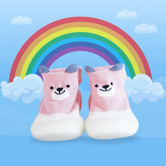 CUTE WALK SLIP ON SOCKS SHOES(PINK)