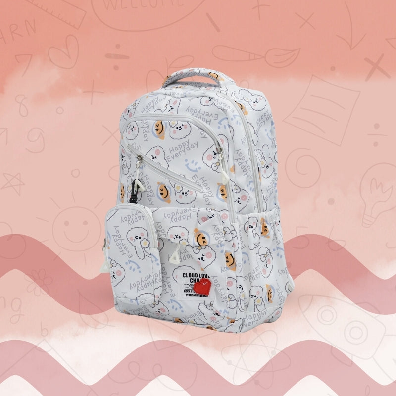 Doodle School Bag (White)