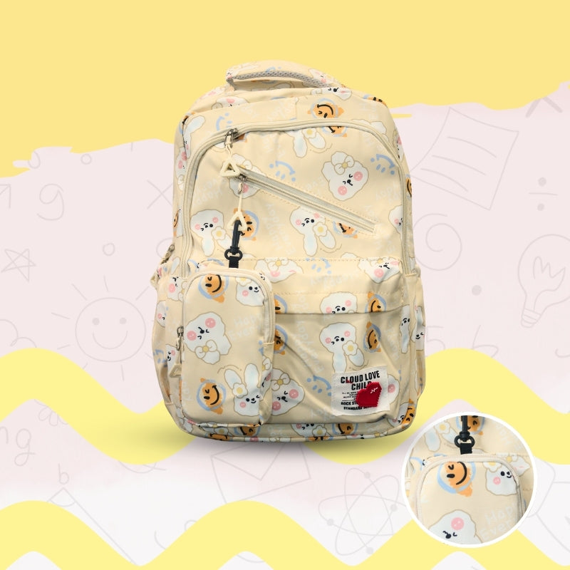 Doodle School Bag (Beige)