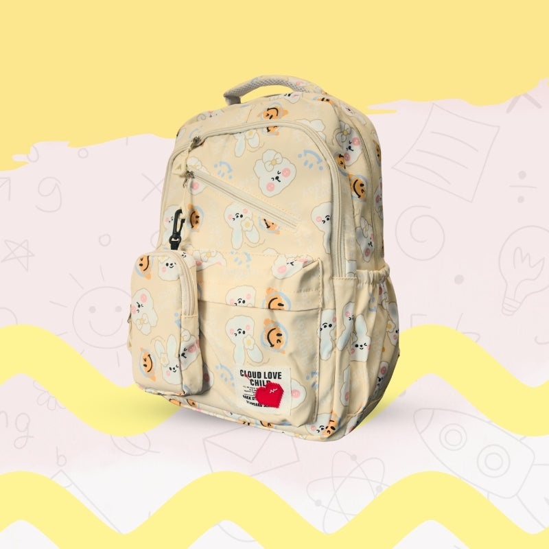 Doodle School Bag (Beige)
