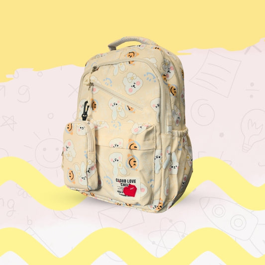 Doodle School Bag (Beige)