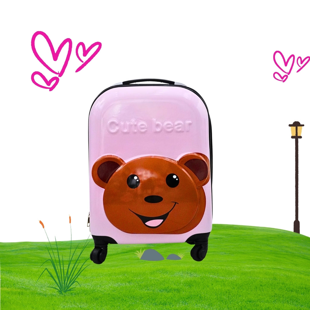 3D CUTE BEAR SUITCASE (PINK)