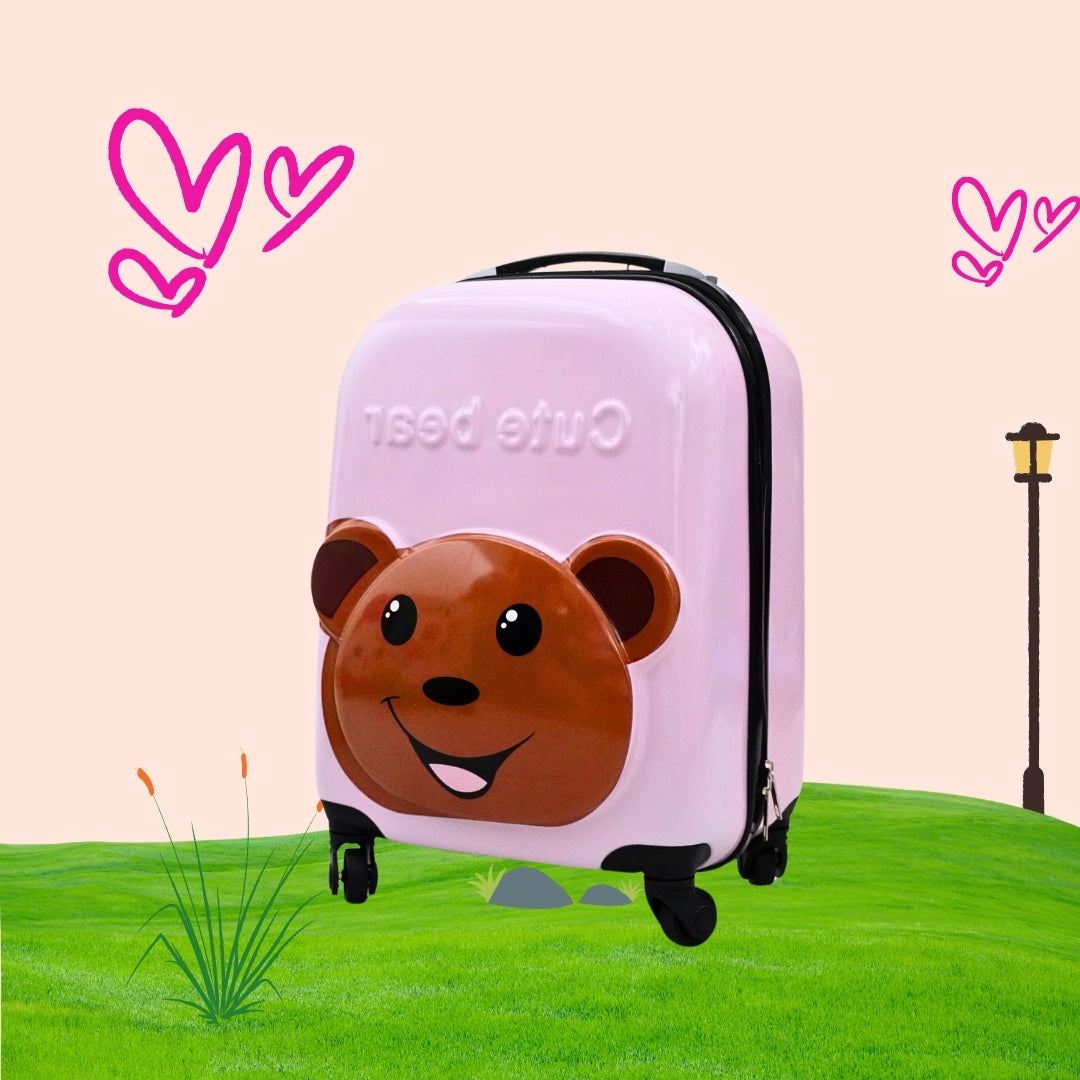 3D CUTE BEAR SUITCASE (PINK)