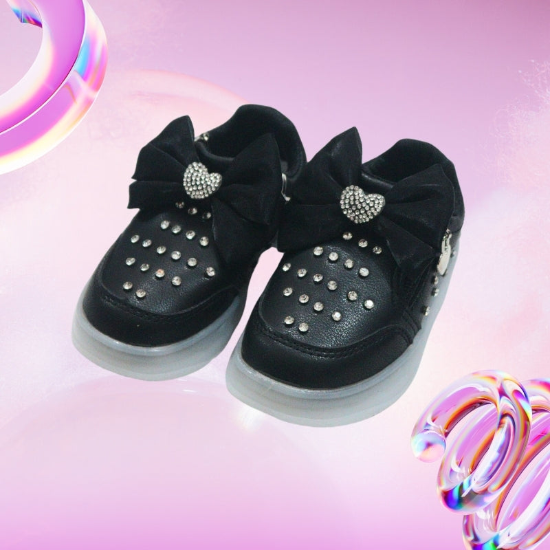 All over print Led bow design sneaker (black)