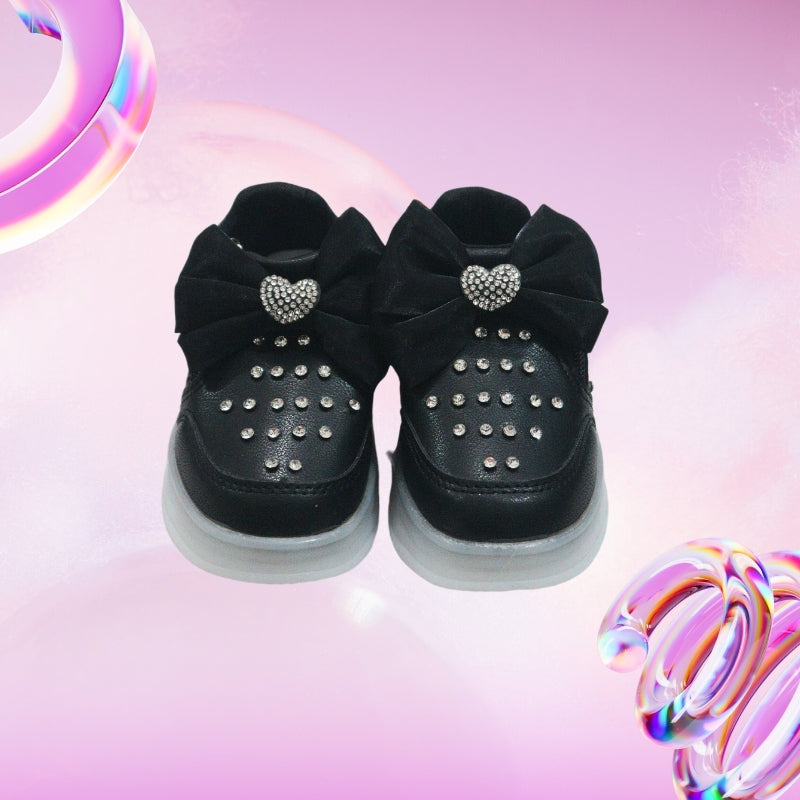 All over print Led bow design sneaker (black)