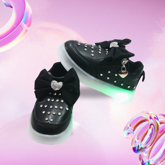 All over print Led bow design sneaker (black)