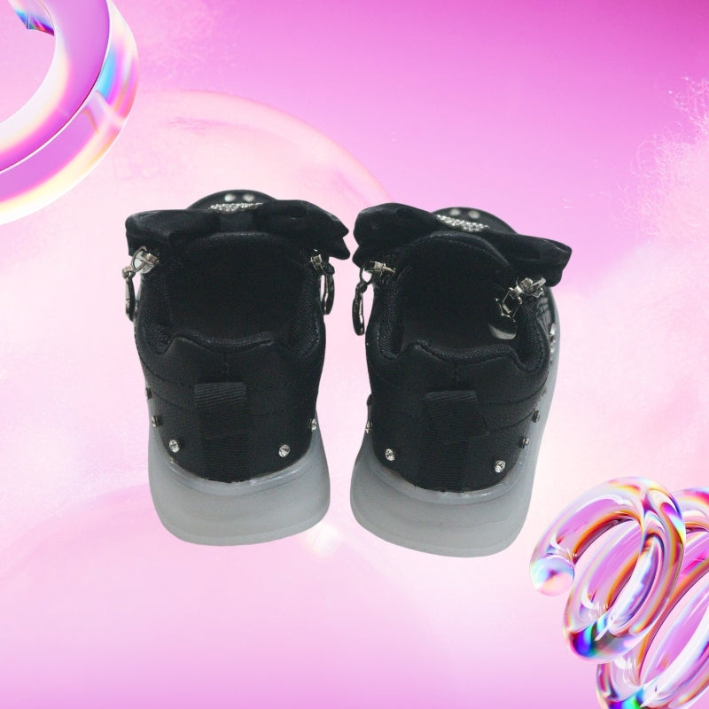 All over print Led bow design sneaker (black)