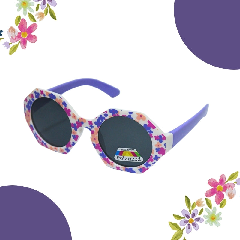 HEXAGON FLOWER PRINT SUNGLASSES