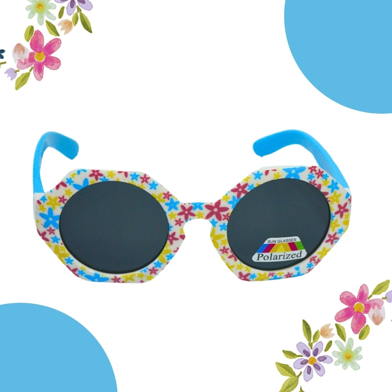 HEXAGON FLOWER PRINT SUNGLASSES