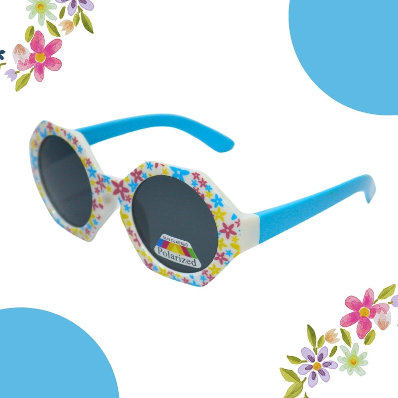 HEXAGON FLOWER PRINT SUNGLASSES