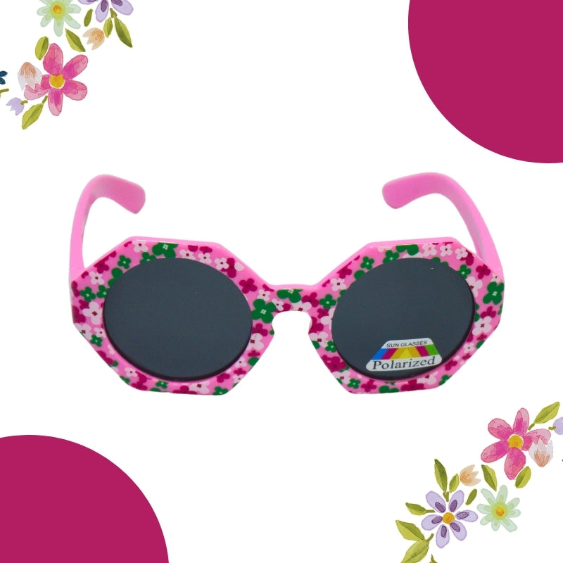 HEXAGON FLOWER PRINT SUNGLASSES