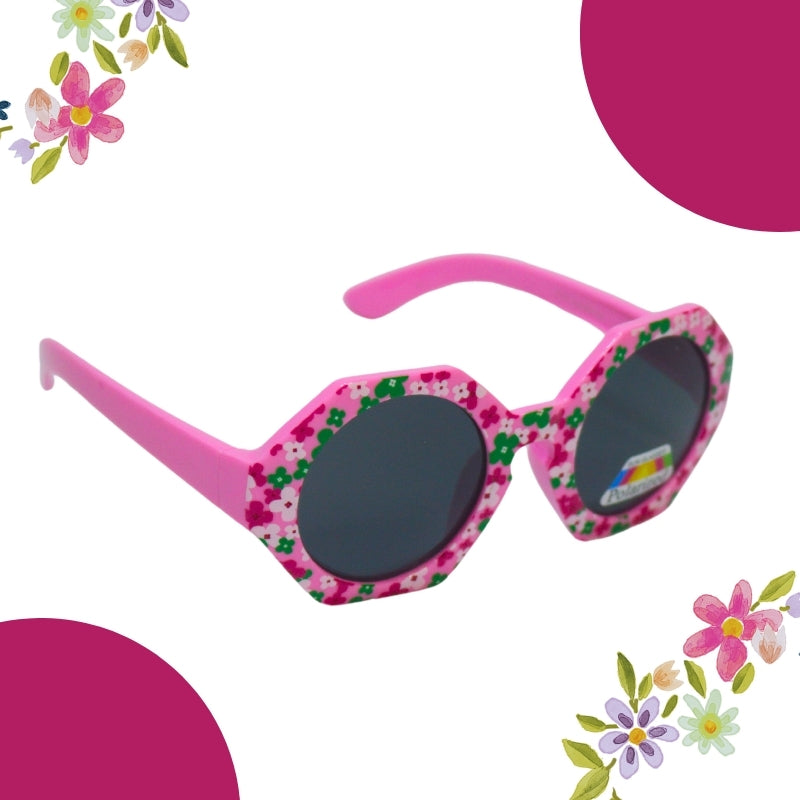 HEXAGON FLOWER PRINT SUNGLASSES