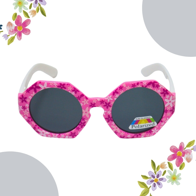 HEXAGON FLOWER PRINT SUNGLASSES