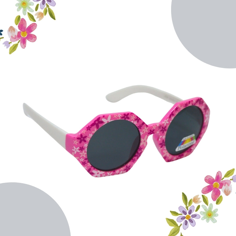 HEXAGON FLOWER PRINT SUNGLASSES