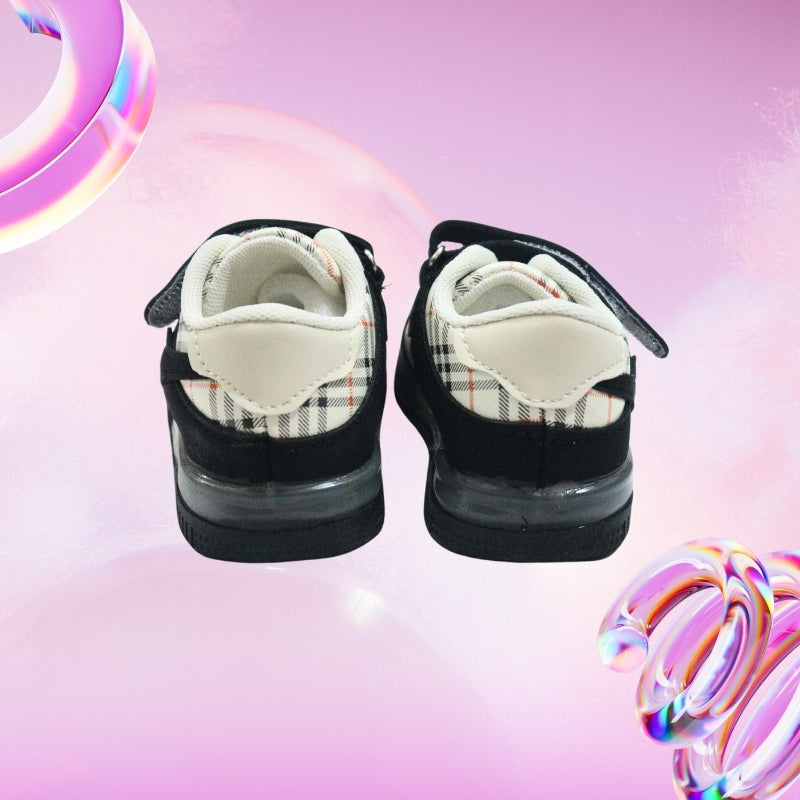 checks print led shoes(BLACK)