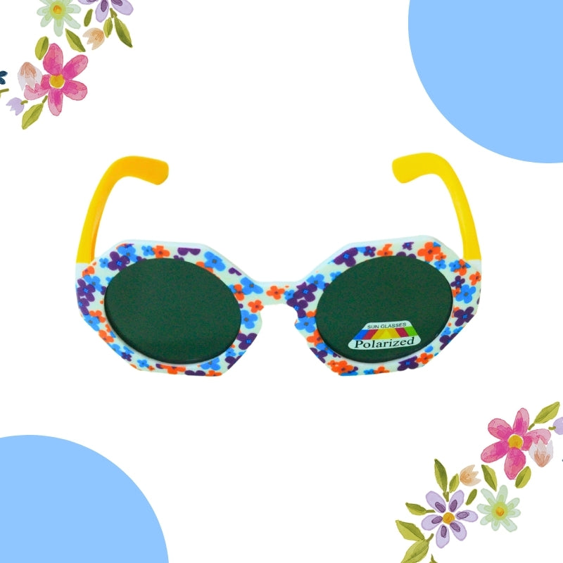 HEXAGON FLOWER PRINT SUNGLASSES