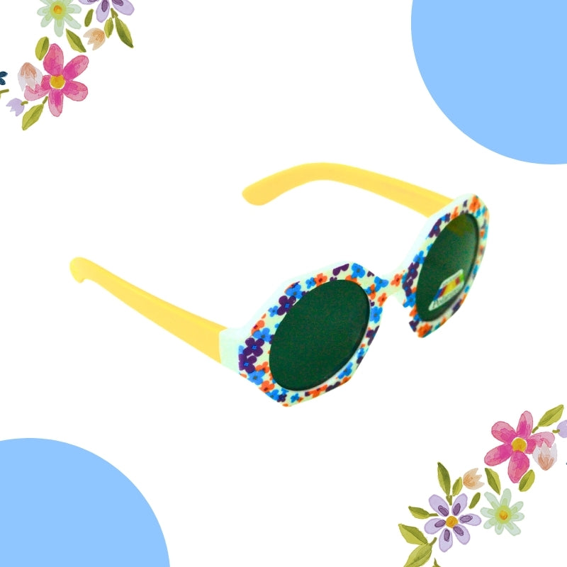 HEXAGON FLOWER PRINT SUNGLASSES