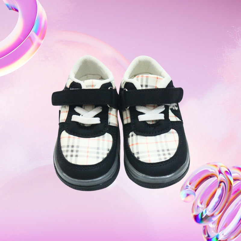checks print led shoes(BLACK)