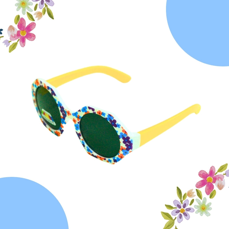 HEXAGON FLOWER PRINT SUNGLASSES