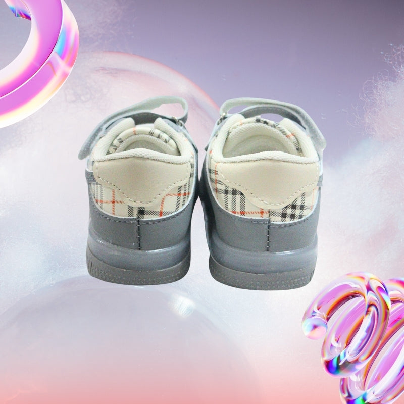 checks print led shoes (grey)