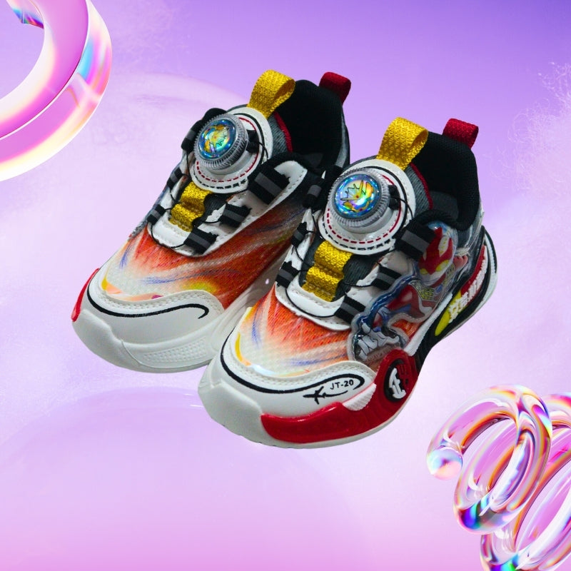 VELCRO CLOSURE LIGHT SNEAKERS(RED)