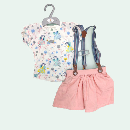 SUSPENDER PEACH SKIRT TOP